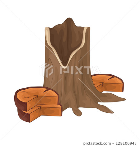 Illustration of Tree Stump Illustration of Tree Stump 129106945