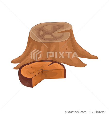 Illustration of Tree Stump Illustration of Tree Stump 129106948