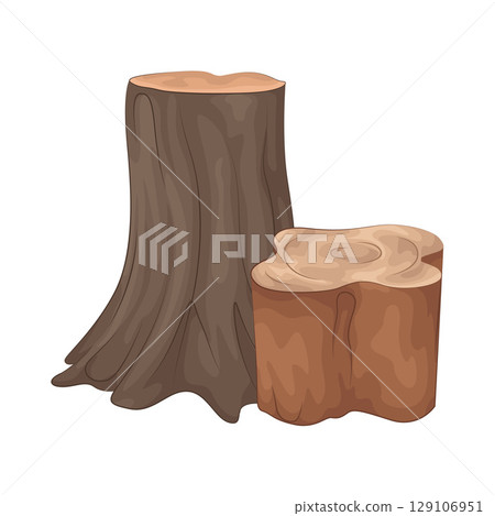 Illustration of Tree Stump Illustration of Tree Stump 129106951
