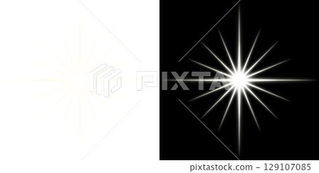 Radial starlight effect on transparent and black background 129107085
