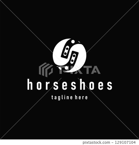 Horseshoe logo concept, illustration of a vintage retro symbol, a simple, modern Texas horseshoe concept and as a symbol of a product brand or template illustration. 129107104
