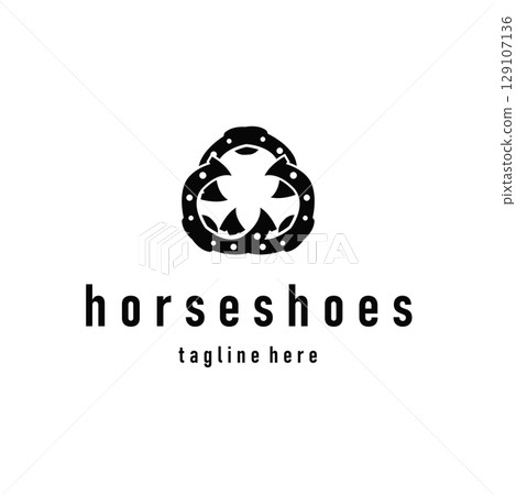 Horseshoe logo concept, illustration of a vintage retro symbol, a simple, modern Texas horseshoe concept and as a symbol of a product brand or template illustration. 129107136