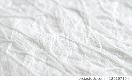 Close-up of white washi paper fibers - Generative AI 129107164