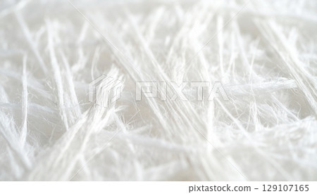 White cotton fiber close-up generative AI 129107165