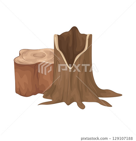 Illustration of Tree Stump 129107188