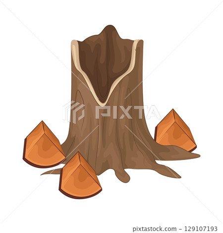 Illustration of Tree Stump Illustration of Tree Stump 129107193