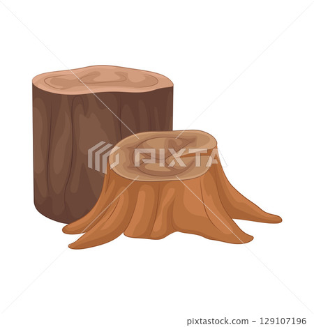 Illustration of Tree Stump 129107196
