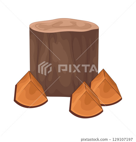 Illustration of Wood Trunk 129107197