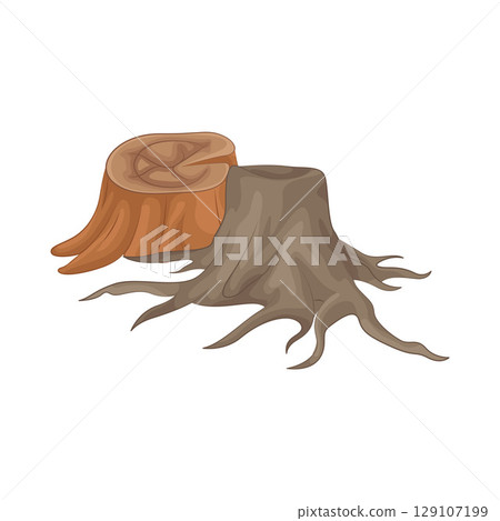 Illustration of Tree Stump 129107199