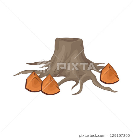 Illustration of Tree Stump Illustration of Tree Stump 129107200