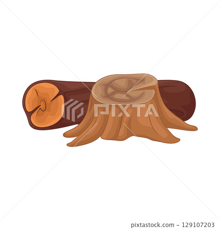 Illustration of Tree Stump Illustration of Tree Stump 129107203