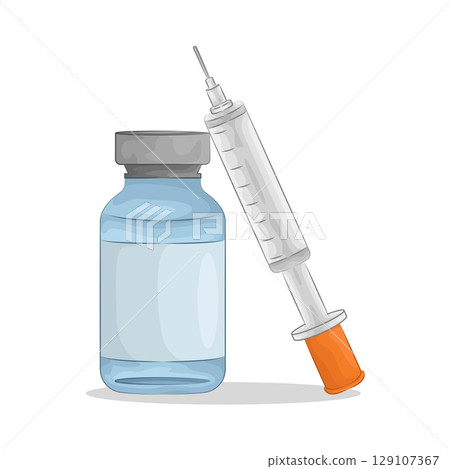 Illustration of Syringe and Vial Illustration of Syringe and Vial 129107367
