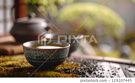 roasted green tea  129107445