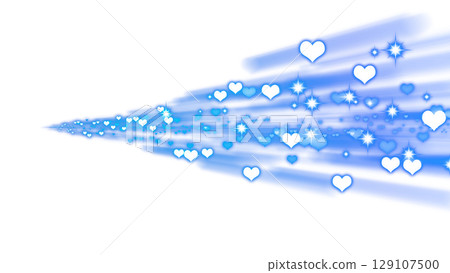 透明背景上的藍色心型燈光效果 129107500