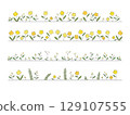 Cute flower hand-drawn illustration set 3 129107555