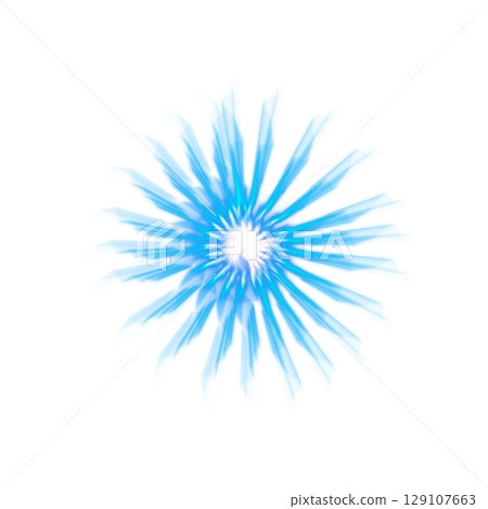 透明背景上爆發的藍色輻射能量 129107663
