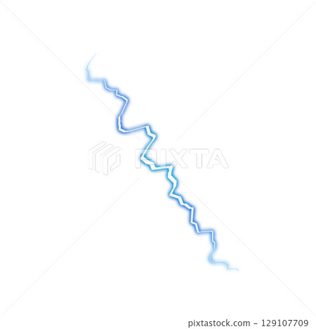 Blue vertical lightning bolt on a transparent background Blue vertical lightning bolt on a transparent background 129107709
