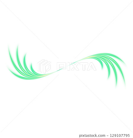 Green curved energy splash effect on transparent background Green curved energy splash effect on transparent background 129107795