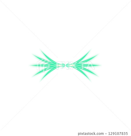 Green symmetrical energy burst effect on transparent background 129107835