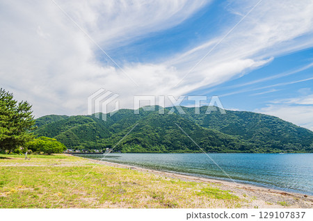 Lake Biwa scenery, Shiga Prefecture, Takashima City, Chiuchihama Lake Biwa scenery, Shiga Prefecture, Takashima City, Chiuchihama 129107837