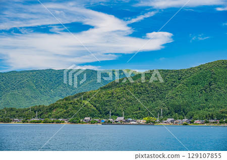 Lake Biwa scenery: View from Kaizu Osaki, Takashima City, Shiga Prefecture Lake Biwa scenery: View from Kaizu Osaki, Takashima City, Shiga Prefecture 129107855