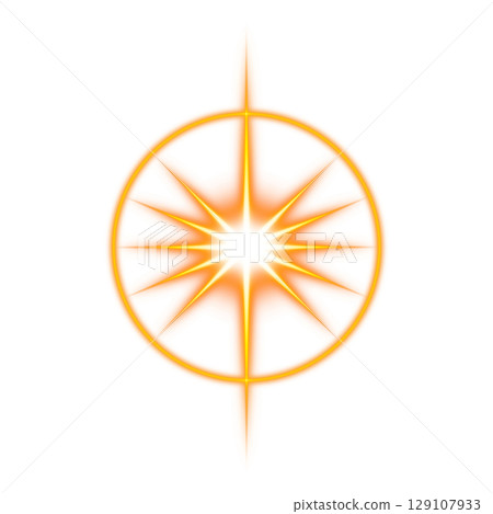 Orange radiating star emblem on a transparent background Orange radiating star emblem on a transparent background 129107933