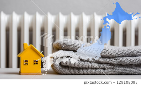 日本家庭冬季舒適概念、暖氣系統 日本家庭冬季舒適概念、暖氣系統 129108095