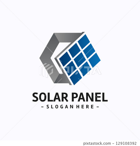 Letter C solar panel logo vector 129108392