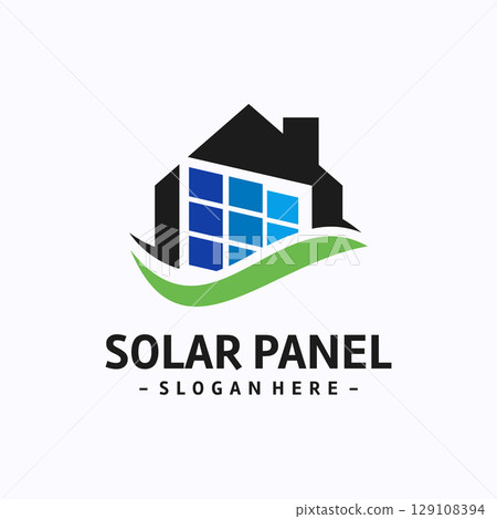 House solar logo, environmental energy design vector 129108394