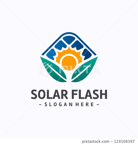 Solar energy, sun power logo vector Solar energy, sun power logo vector 129108397
