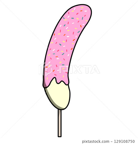 Strawberry chocolate banana illustration 129108750