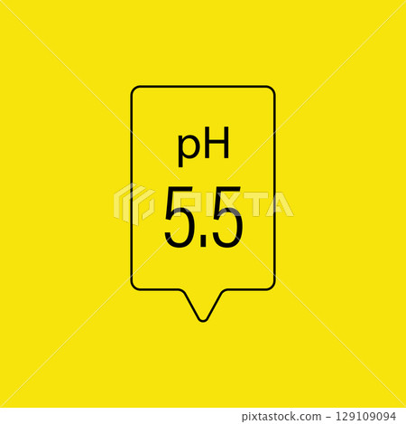 Ph icon. Acidic and alkaline measure. Laboratory skin care cosmetic indicator. Flat Vector illustration Ph icon. Acidic and alkaline measure. Laboratory skin care cosmetic indicator. Flat Vector illustration 129109094