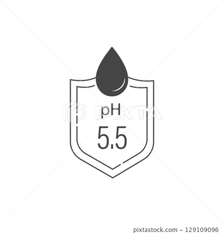 Ph icon. Neutral balance symbol. Laboratory skin care cosmetic indicator. Flat Vector illustration Ph icon. Neutral balance symbol. Laboratory skin care cosmetic indicator. Flat Vector illustration 129109096