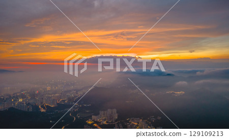 City skyline glows softly in twilight hour July 29 2025 City skyline glows softly in twilight hour July 29 2025 129109213