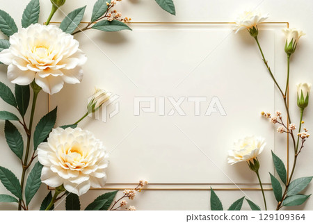 具有自由空間的花框 具有自由空間的花框 129109364