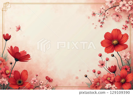 具有自由空間的花框 129109390