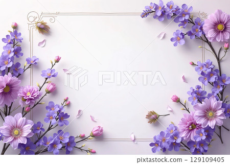 Flower frame with free space 129109405