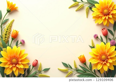 Flower frame with free space 129109406