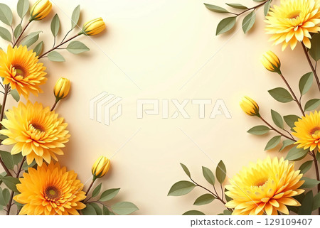 具有自由空間的花框 129109407