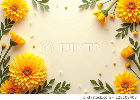 具有自由空間的花框 129109408