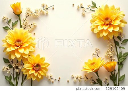 具有自由空間的花框 具有自由空間的花框 129109409