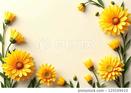 Flower frame with free space 129109410
