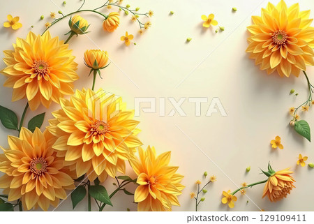 Flower frame with free space Flower frame with free space 129109411