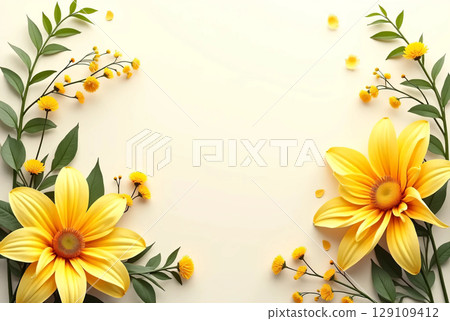Flower frame with free space 129109412
