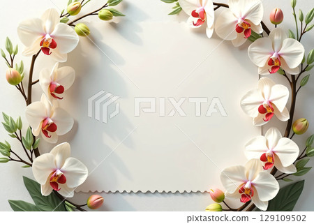 Flower frame with free space Flower frame with free space 129109502