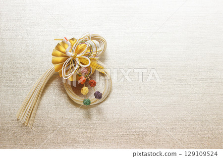 Japanese material background: Mizuhiki decoration Japanese material background: Mizuhiki decoration 129109524