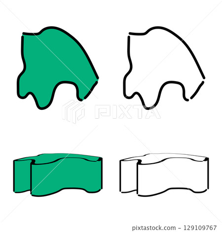 Handwritten Azerbaijan Shusha Vector Material Set 01 129109767