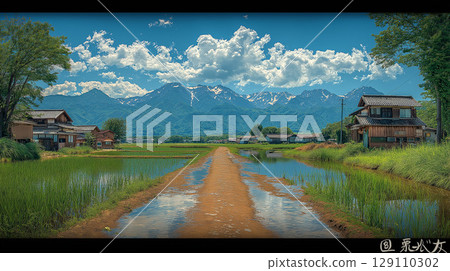 A single road in the Japanese countryside 129110302