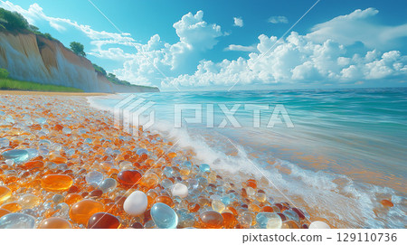 Beautiful rocky coast 129110736