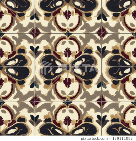 Intricate Patterned Tile Seamless Pattern 129111092